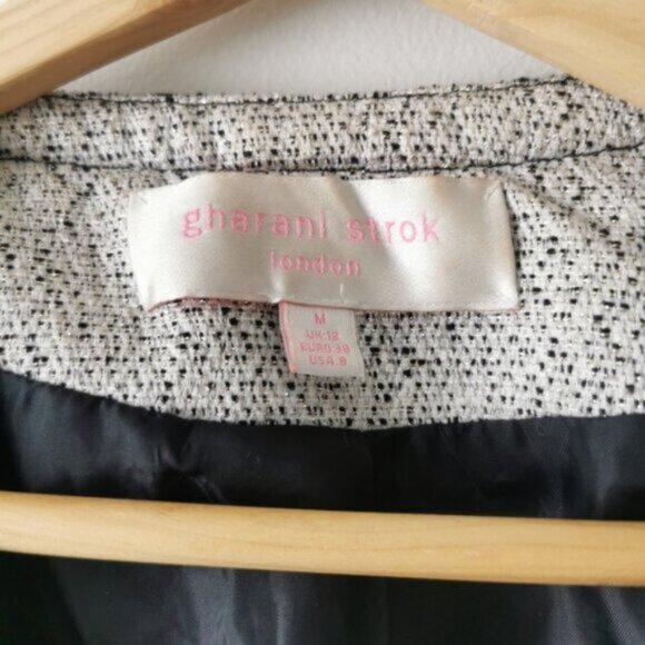 Sparkly metallic asymmetrical zip blazer jacket - Picture 6 of 7